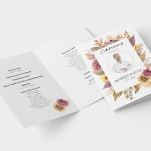 Beautiful floral frame funeral order of service 151