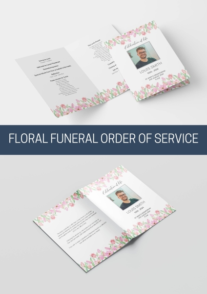 FLORAL FUNERAL ORDER OF SERVICE