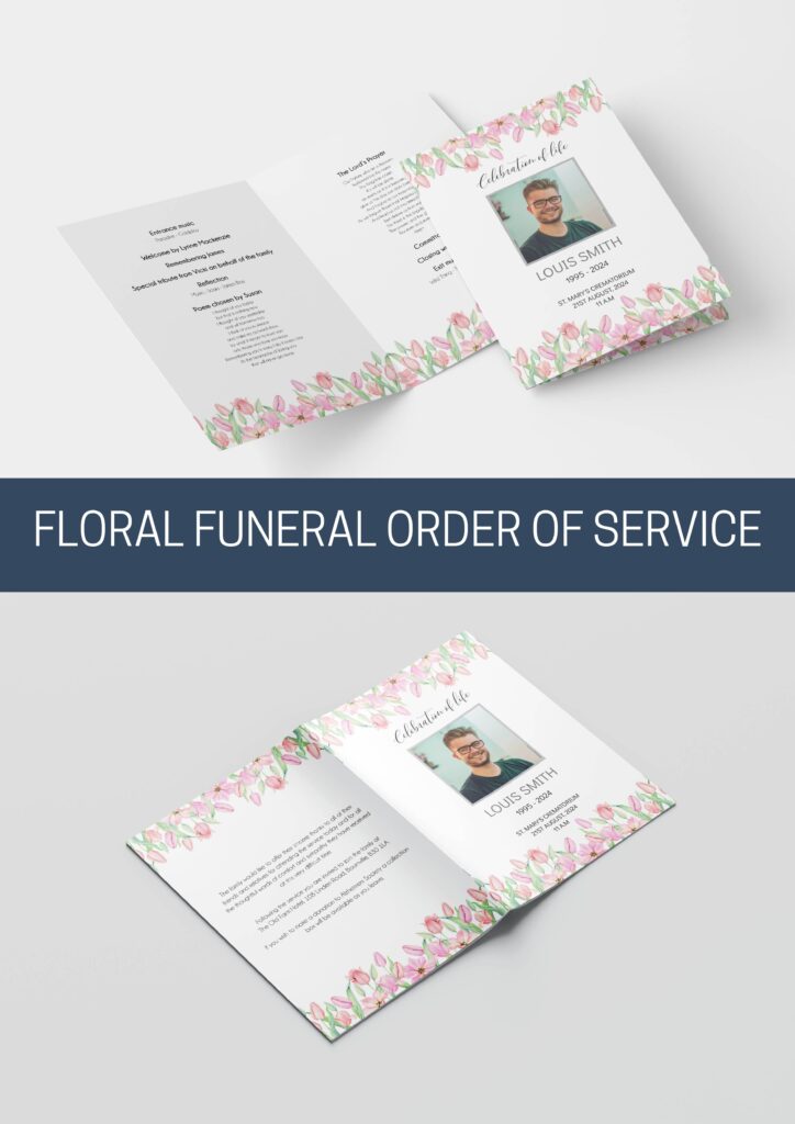 FLORAL FUNERAL ORDER OF SERVICE