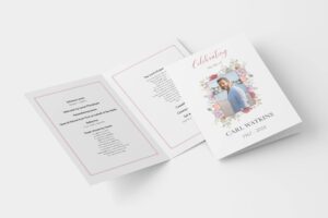 Soft pastel roses funeral order of service template 153