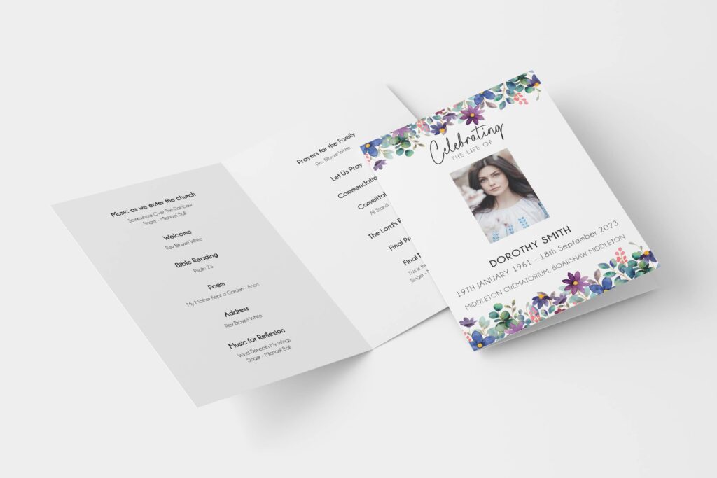 Traditional funeral order of service example