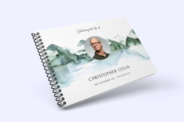 Mountain funeral condolence book 034 - Free Funeral Order of Service Template