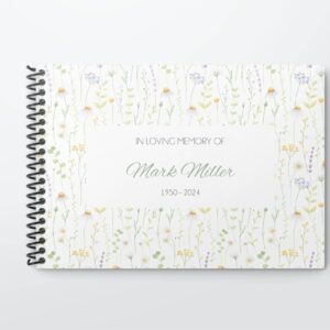 Floral Funeral Condolence Book 002 (Aesthetic Guest Book)