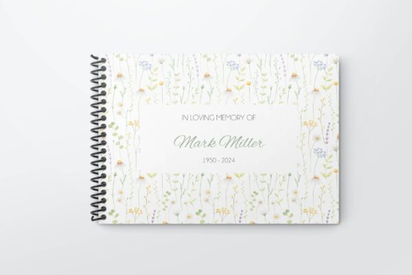 Floral Funeral Condolence Book 002 (Aesthetic Guest Book)