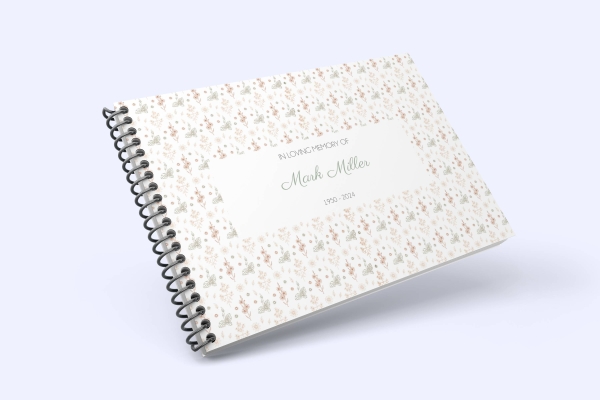 Aesthetic floral funeral condolence book 036 - Free Funeral Order of Service Template