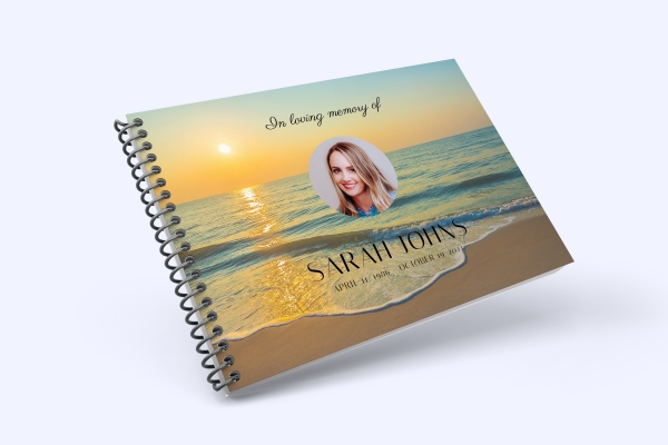 Beach funeral condolence book 016 - Free Funeral Order of Service Template