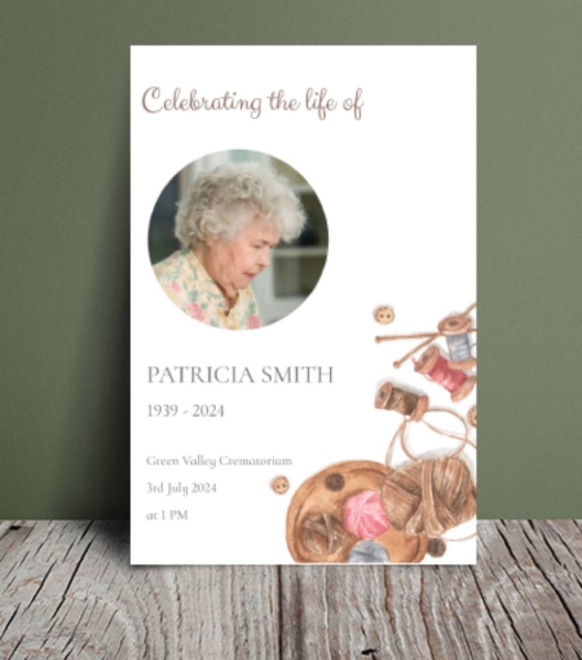 Crochet and Knitting order of service funeral template 157 - Free Funeral Order of Service Template