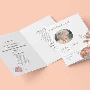 Crochet and Knitting order of service funeral template 157