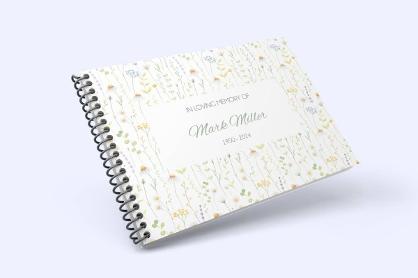 Floral funeral condolence book 002 – Funeral Order of Service Template