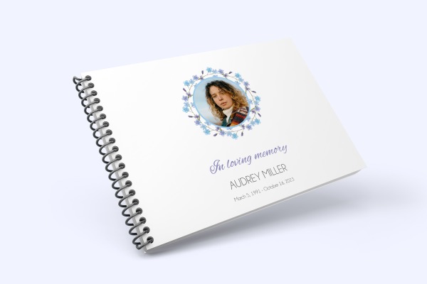 Forget me not funeral condolence book 010 – Funeral Order of Service Template