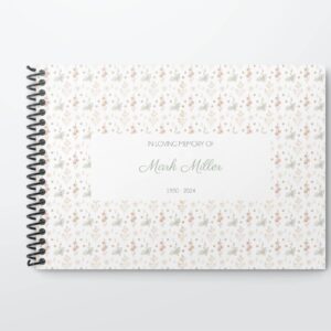 Aesthetic floral funeral condolence book 036