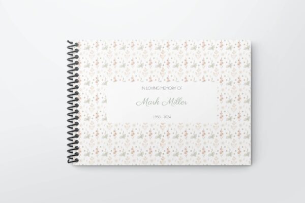 Aesthetic floral funeral condolence book 036