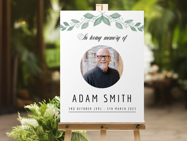 Eucalyptus Funeral memory board 053 - Free Funeral Order of Service Template