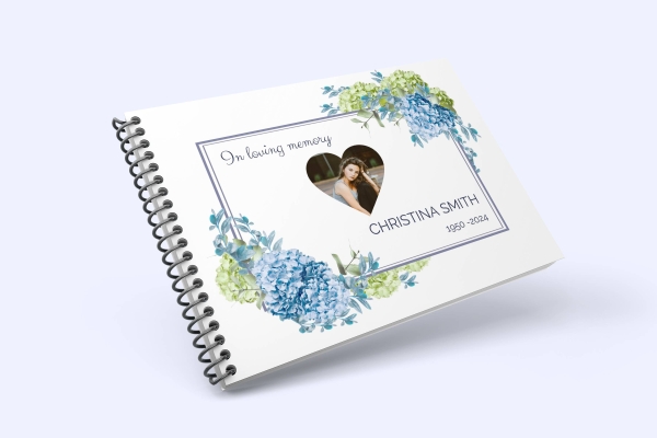 Hydrangea funeral condolence book 022 - Free Funeral Order of Service Template