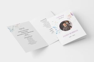 Music themed funeral order of service template 156
