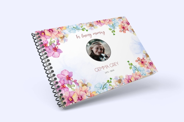 Orchids funeral condolence book 019 - Free Funeral Order of Service Template