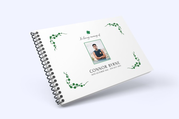 Shamrock funeral condolence book 012 – Funeral Order of Service Template