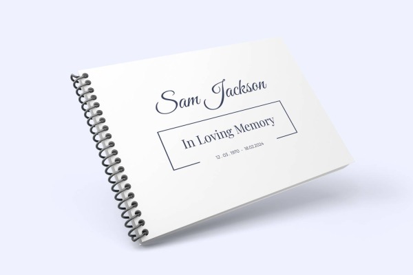 Simple funeral condolence book 001 – Funeral Order of Service Template