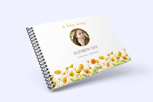 Sunflower funeral condolence book 023 - Free Funeral Order of Service Template