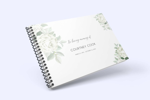 White rose funeral condolence book 004 – Funeral Order of Service Template