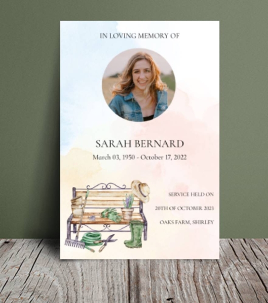 Gardening funeral order of service template 163 - Free Funeral Order of Service Template