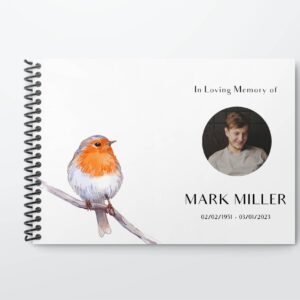 Funeral condolence guest book - Robin bird 037