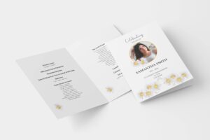 Delicate daisies funeral order of service template 165
