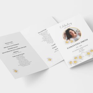Delicate daisies funeral order of service template 165