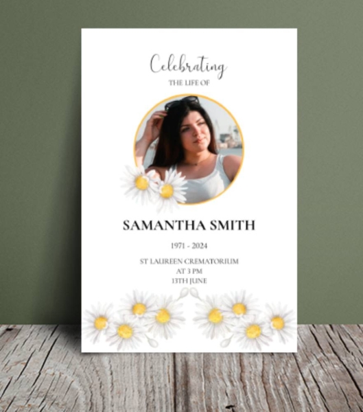 Delicate daisies funeral order of service template 165 - Free Funeral Order of Service Template