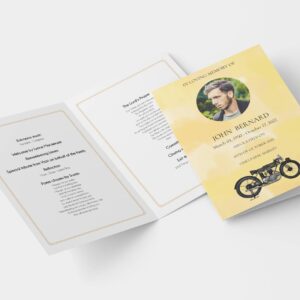 Motorbike funeral order of service template 164