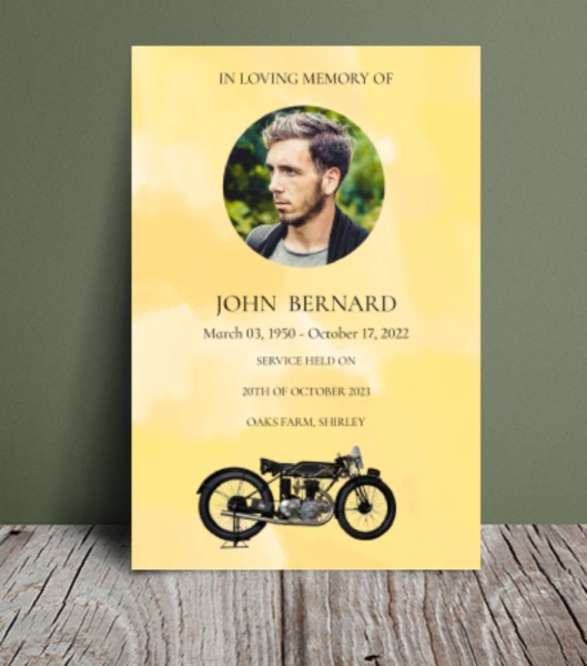 Motorbike funeral order of service template 164 - Free Funeral Order of Service Template
