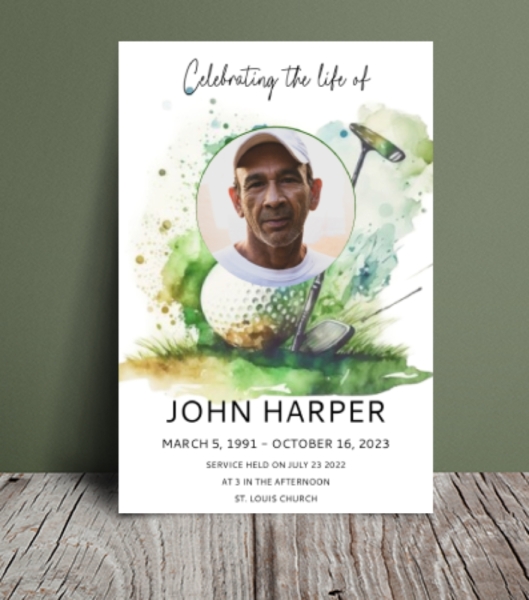 Golf funeral order of service 097 - Free Funeral Order of Service Template