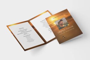 Footprint in sand funeral order of service template