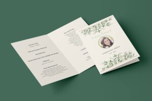 Funeral order of service- Lily of the valley design