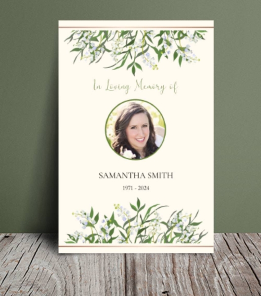 Lily of the valley funeral order of service template 171 - Free Funeral Order of Service Template