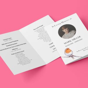 Robin appearance funeral order of service template 173