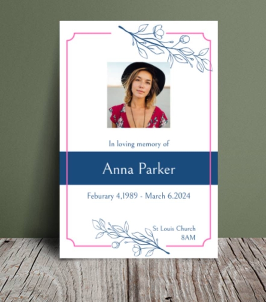 Floral outline funeral order of service template 177 - Free Funeral Order of Service Template