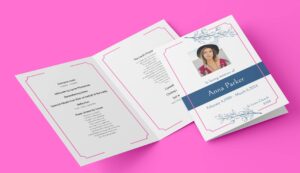 Floral outline funeral order of service template 177