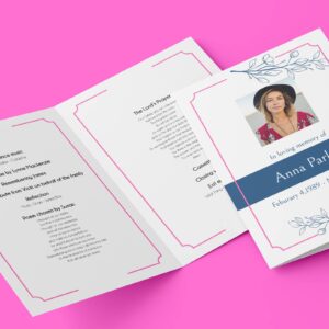 Floral outline funeral order of service template 177