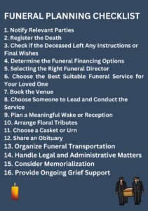 Funeral planning checklist