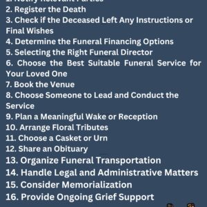 Funeral planning checklist