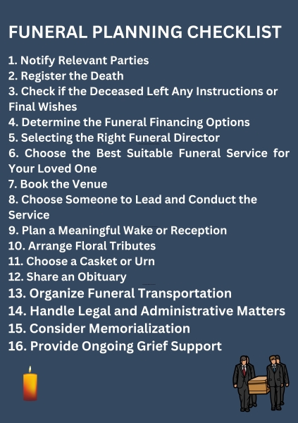 Funeral planning checklist