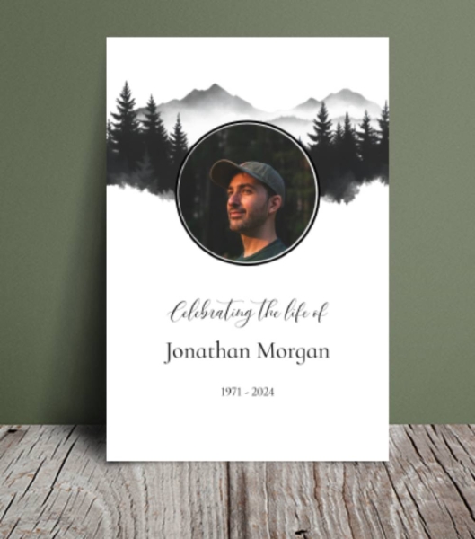 Modern forest and mountain order of service template funeral 175 - Free Funeral Order of Service Template