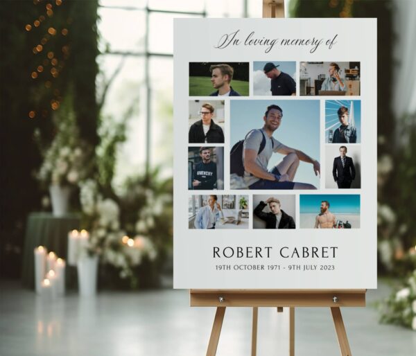 Memorial photo display board