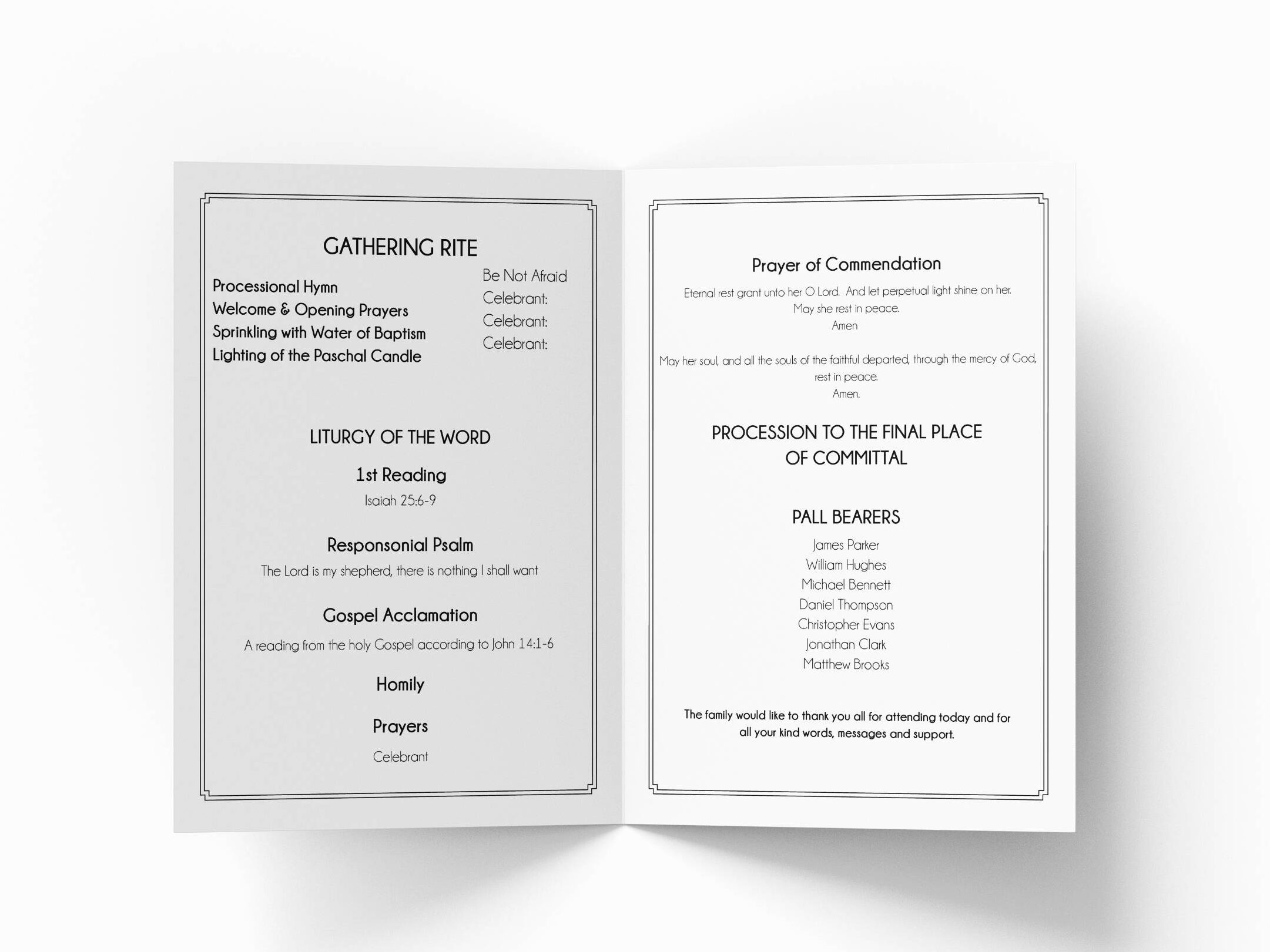 First time Creating a Funeral Order of Service