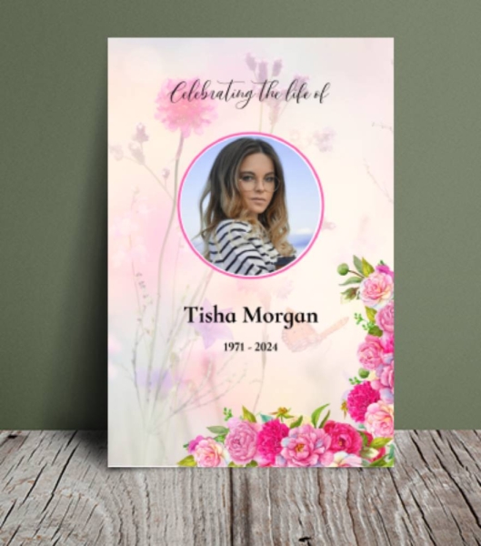 Dreamy floral background funeral order of service template 182 - Free Funeral Order of Service Template