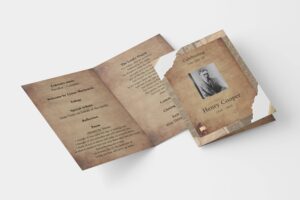 Vintage style funeral order of service template 183