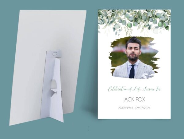 Funeral memorial board with stand