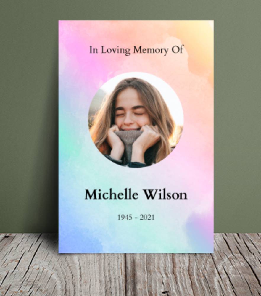 Rainbow colours funeral order of service (001) - Free Funeral Order of Service Template