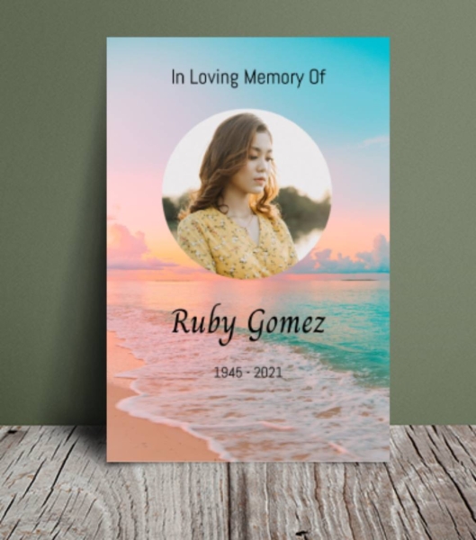 Aqua funeral order of service (002) - Free Funeral Order of Service Template